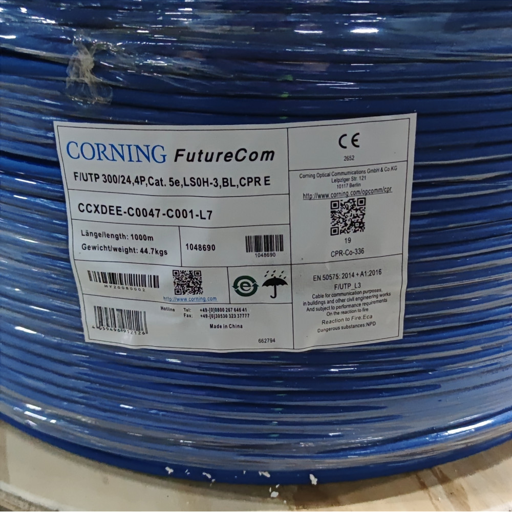 Кабель F/UTP 300/24 4P FutureCom, кат. 5е, LSZH, синий, 1000 м